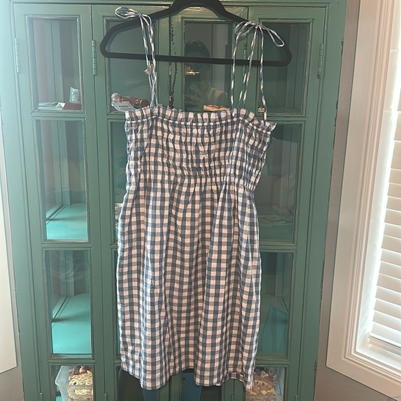 WATERLOO GINGHAM DRESS IN BLUE EUC - Picture 4 of 6